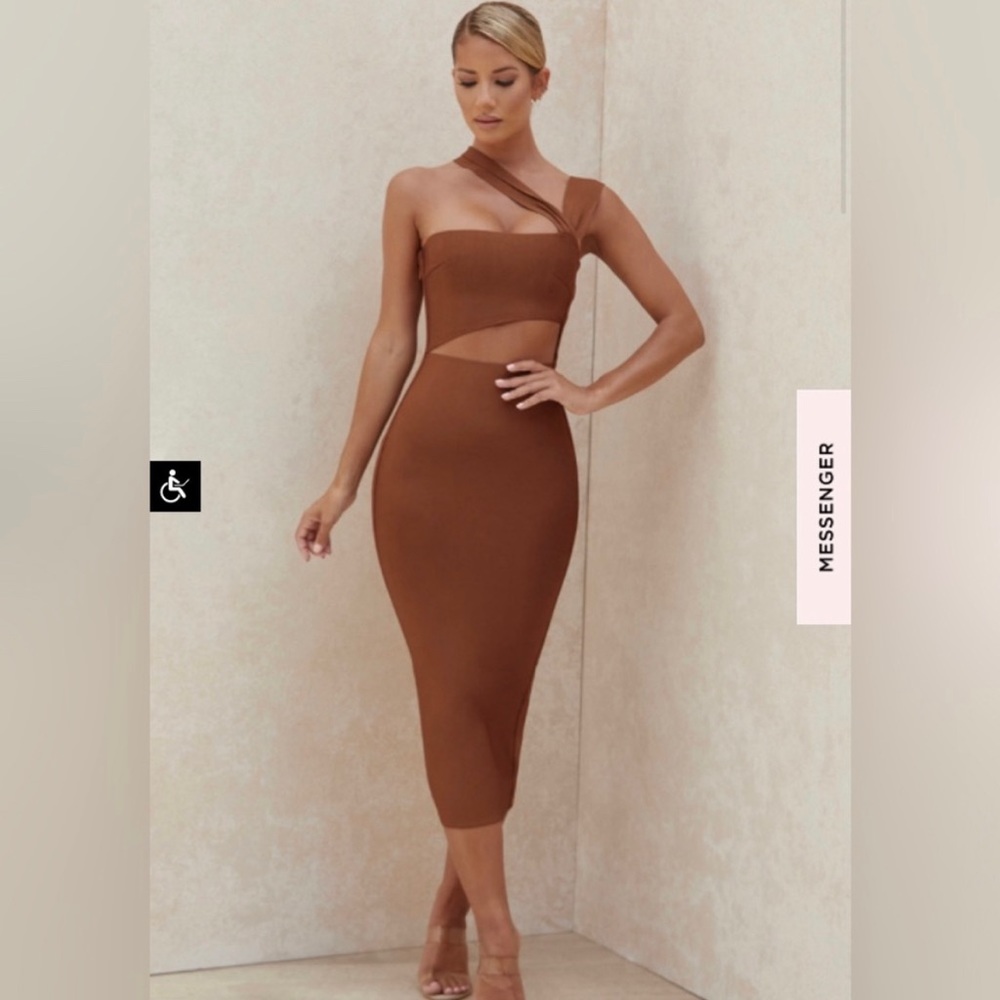 Aina Tan Cut out midi dress size xs